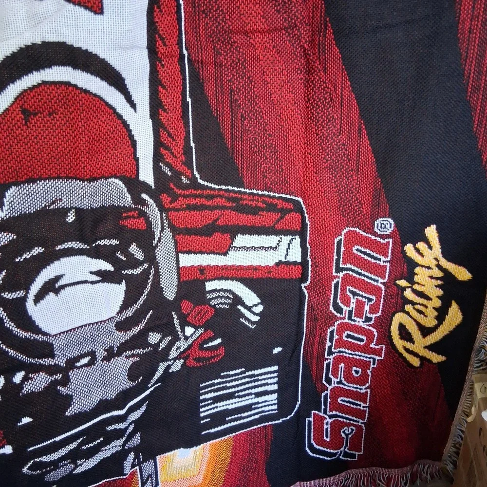 Vtg Snap-On Tools Racing Throw Blanket World Champ Doug Herbert Woven Tapestry